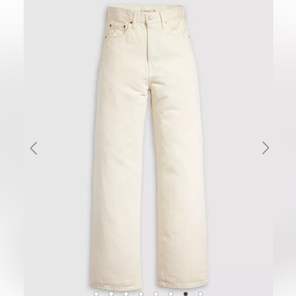 Levi’s Ribcage Wide-Leg jeans, cream / white, size 28